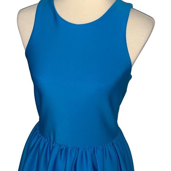 TOPSHOP Scuba Skater Dress in Turquoise Blue - Picture 4 of 8